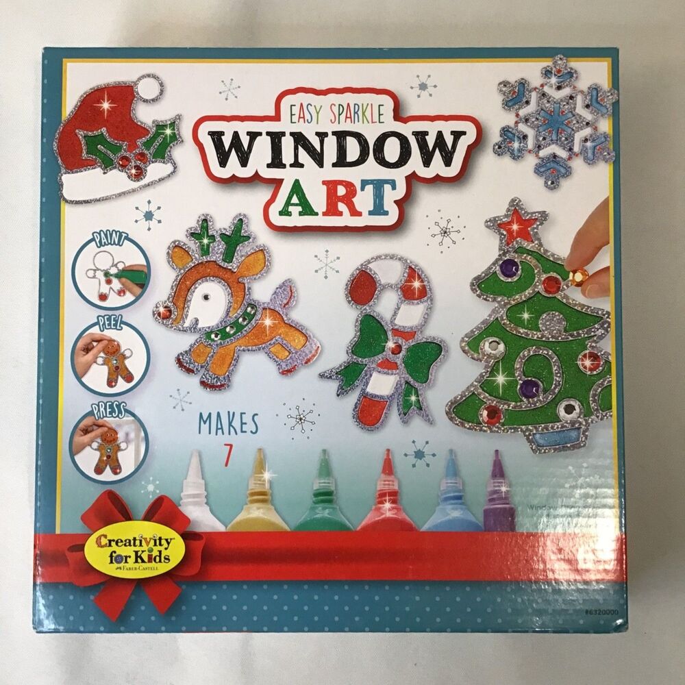 Creativity for Kids Easy Sparkle Christmas Window Art NEW